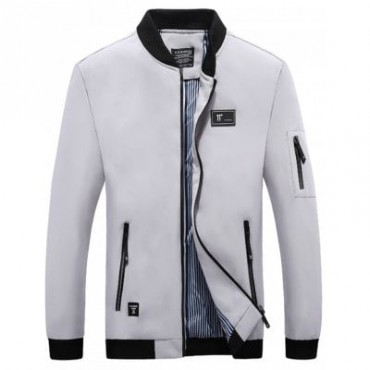 Zipper Pocket Casual Bomber Jacket
