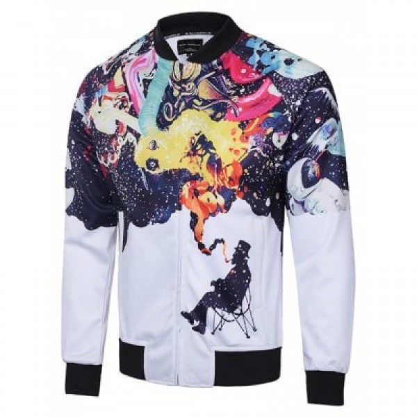 Mr 1991 INC Miss Go Fashion Printing Bomber Jacket
