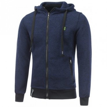 Applique Pocket Zipped Fleece Hoodie
