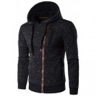 Hooded Oblique Zip-Up Edging Design Hoodie
