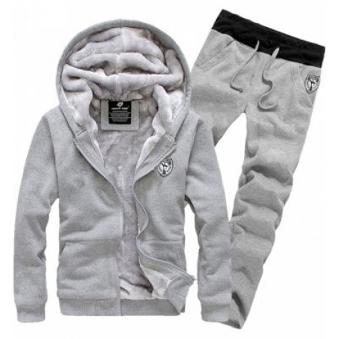 Applique Zip Up Flocking Hoodie and Pants Twinset
