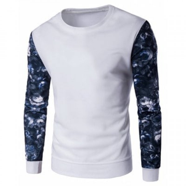 Long Sleeve Floral Printed Crew Neck Sweatshirt
