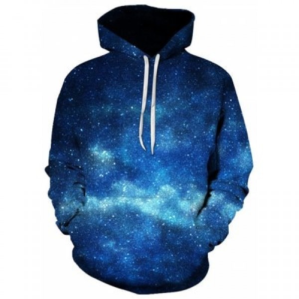 Hooded Trippy Galaxy 3D Print Pullover Hoodie
