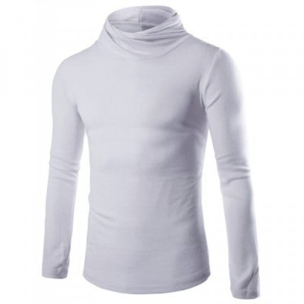 Men Simple Solid Color Long Sleeve Sweater
