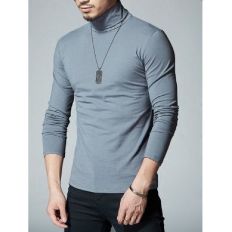 High Neck Stretch Long Sleeve Tee
