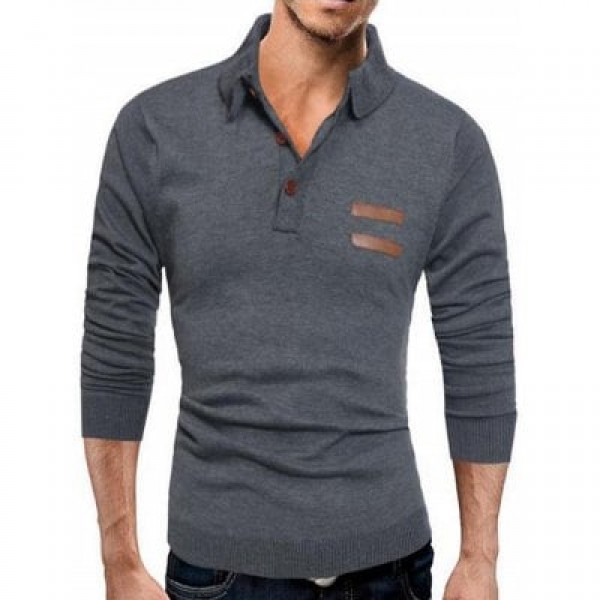 Long Sleeve Half Button Polo Sweater
