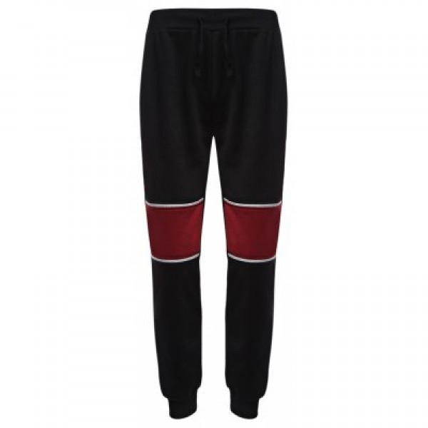 Patchwork Zipper Design Male Elastic Band Sports Pants
