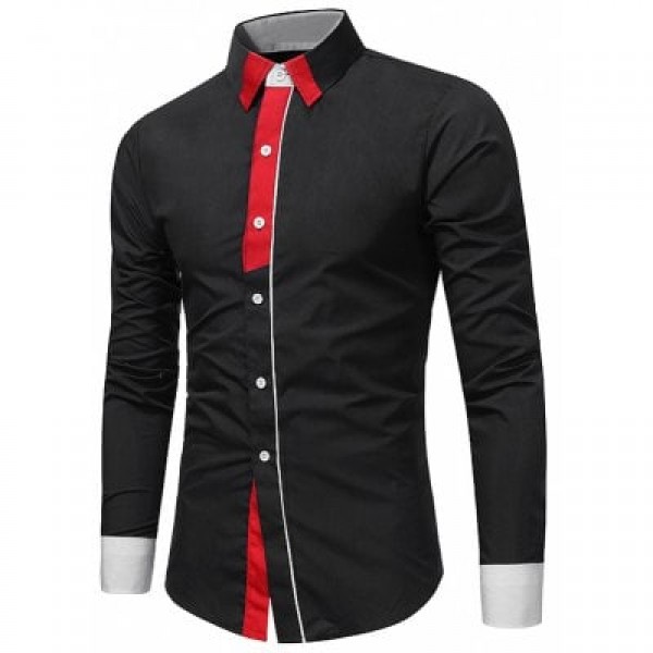 Slim Fit Color Block Panel Shirt
