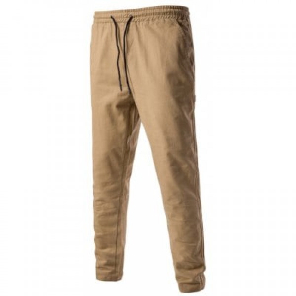 Drawstring Side Pockets Applique Harem Pants
