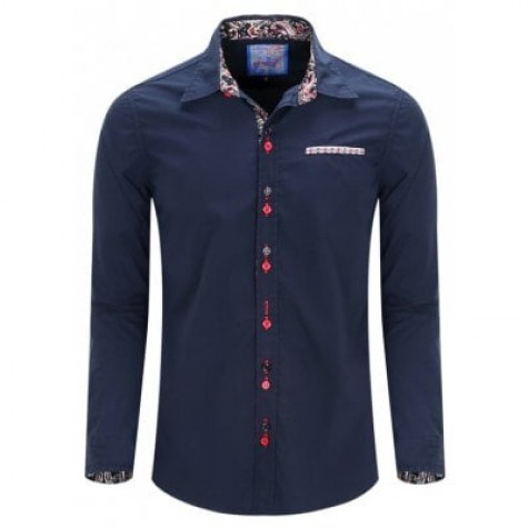 FREDD MARSHALL Classic Long Sleeve Cotton Shirt

