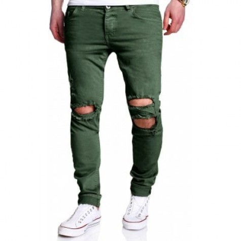 Straight Leg Skinny Broken Jeans
