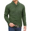 Trendy Solid Stand Collar Cool Knitted Thermal Sweater For Men, Men's Casual  Pullover  Knit Sweater Streetwear For Winter Fall, As Gifts