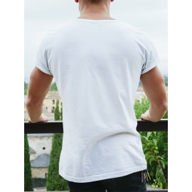 Spade A Print, Men's Graphic Design Crew Neck Active T-shirt, Casual Comfy Tees For Summer, Men's Clothing Tops For Daily Gym Workout Running