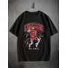 Stylish Basketball Player Pattern Print Men's Comfy Chic T-shirt, Graphic Tee Men's Summer Outdoor Clothes, Men's Clothing, Tops For Men, For Halloween