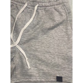 Slim Fit Comfy Active Shorts, Men's Casual Slant Pocket Stretch Waist Drawstring Shorts For Summer Basketball Running