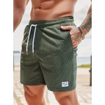 Men's Corduroy Waist Drawstring Comfy Shorts For Summer