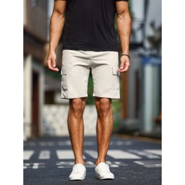Men's Plain Casual Comfy Cargo Shorts, Summer Clothing