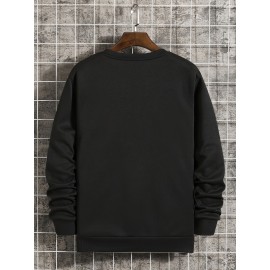Men's Casual Color Block Pullover Sweatshirt, Street Style Long Sleeve Sweatshirt For Autumn And Winter Best Sellers