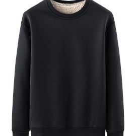New Men's Casual Fashionable Solid Color Crew Neck Sweatshirts For Autumn And Winter