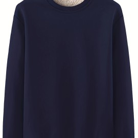 New Men's Casual Fashionable Solid Color Crew Neck Sweatshirts For Autumn And Winter