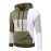 Patchwork Color Block Hoodie With Kangaroo Pocket, Men's Casual Solid Color Slightly Stretch Drawstring Pullover Hooded Sweatshirt For Spring Fall